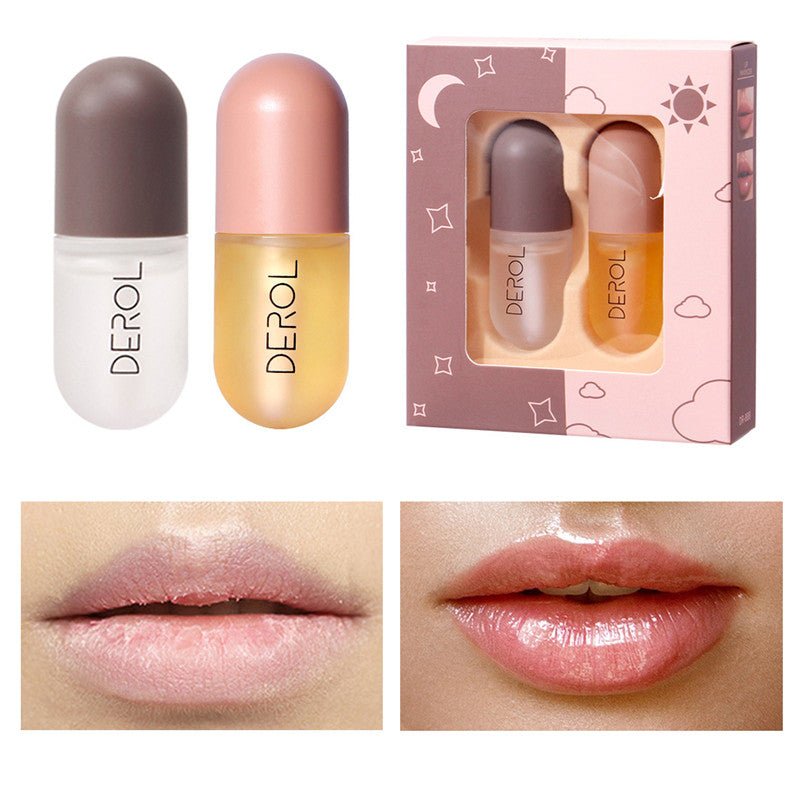 Day Night Instant Volume Lip Plumper Oil Clear Lasting Nourishing Repairing Reduce Lip Fine Line Care Lip Beauty Cosmetic - BrandedPieces' shop